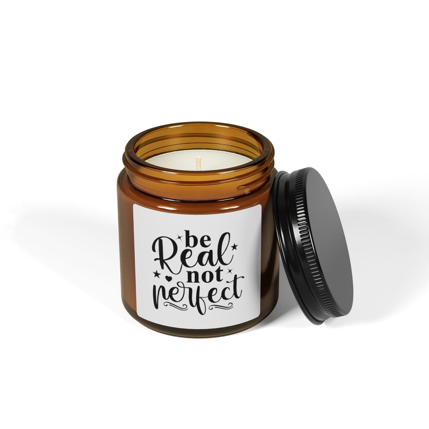Be real not reflect Scented Soy Candle (Multi-Size, Amber Jar)