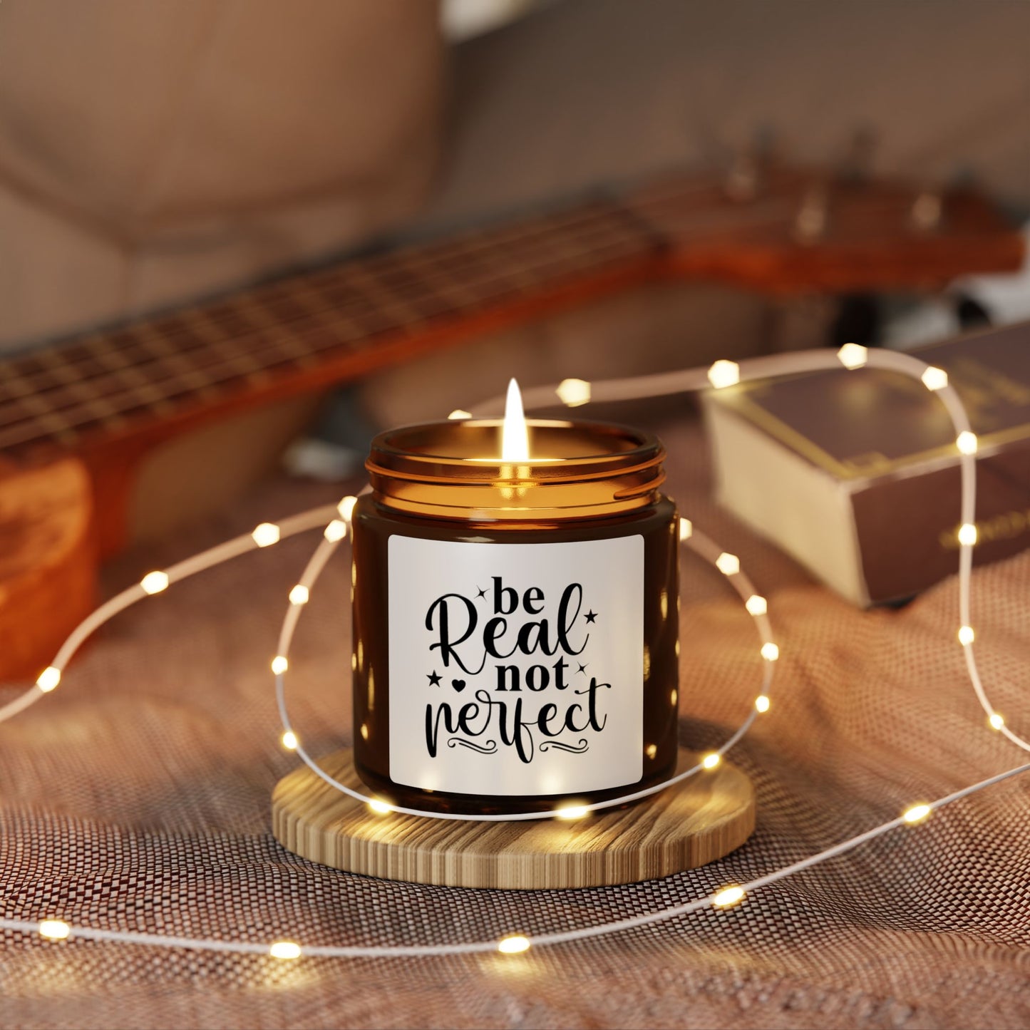 Be real not reflect Scented Soy Candle (Multi-Size, Amber Jar)
