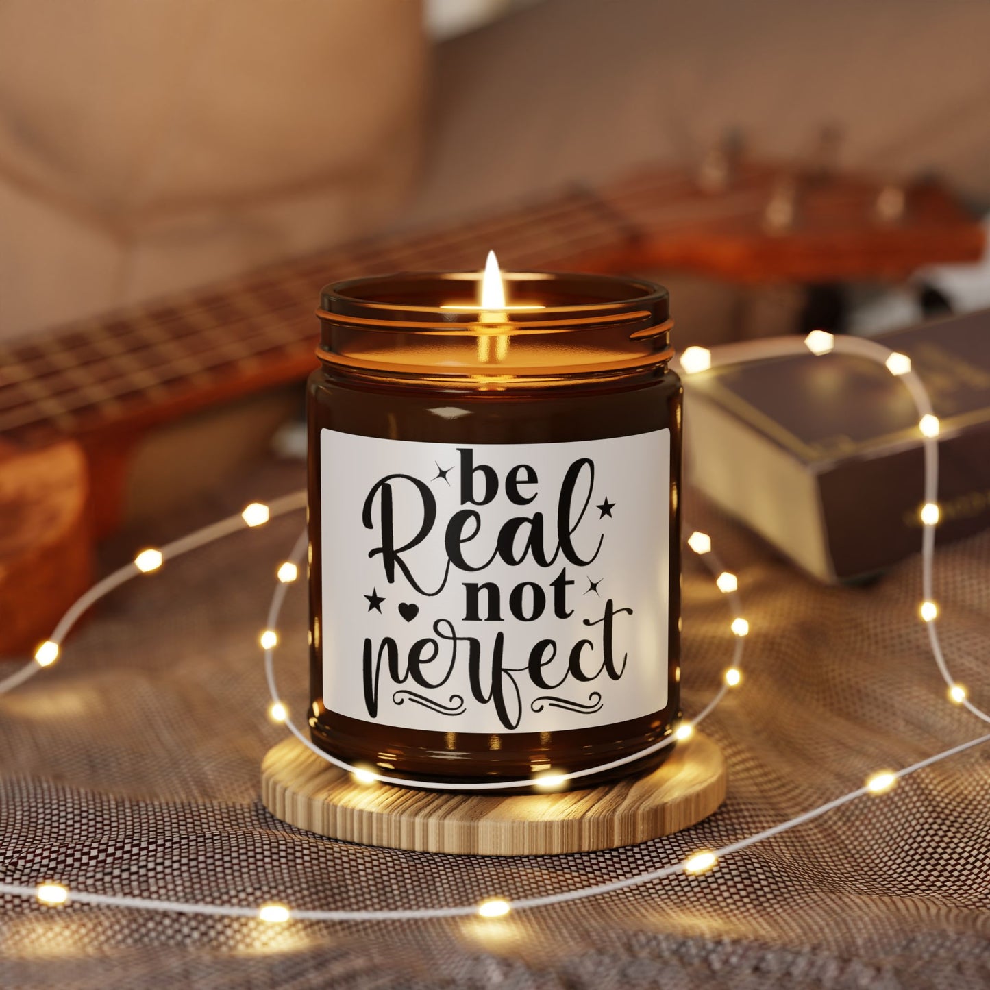 Be real not reflect Scented Soy Candle (Multi-Size, Amber Jar)