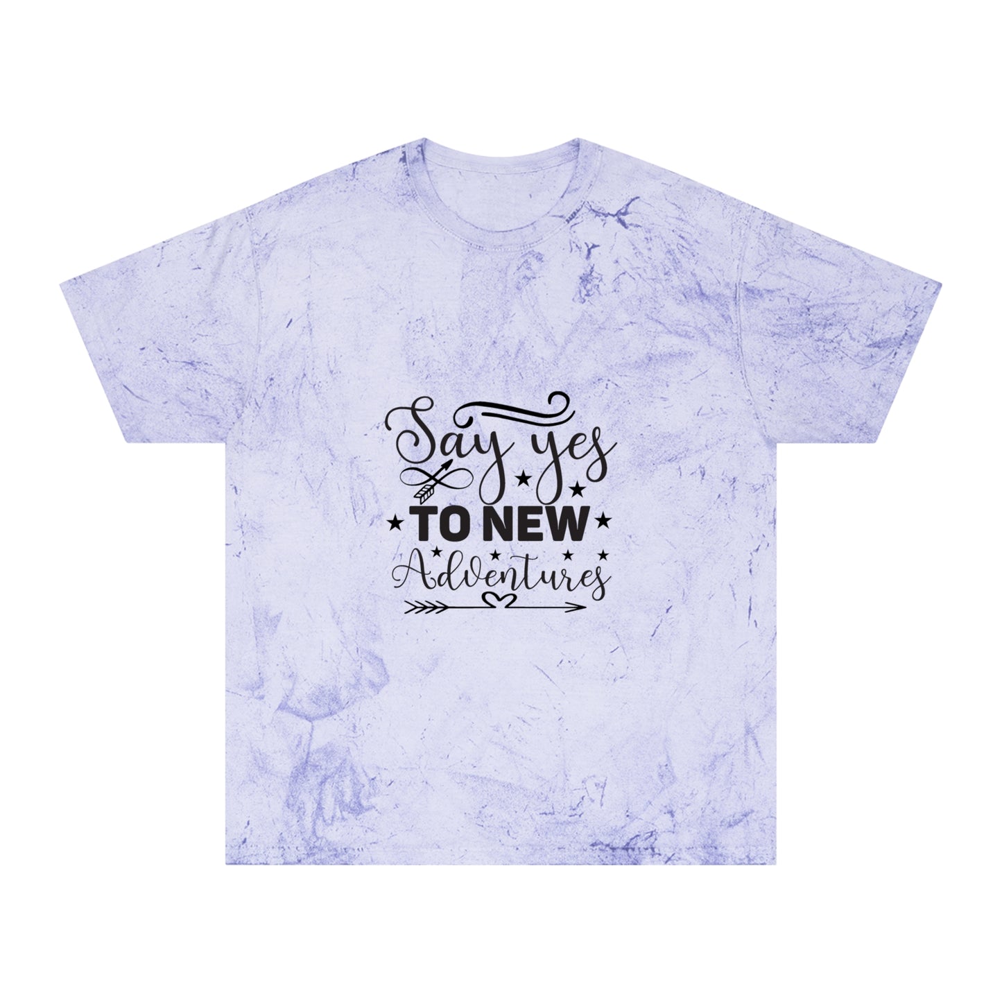 Adventure Awaits Unisex Color Blast T-Shirt, Wanderlust Tee, Travel Shirt, Vibrant Graphic Top, Gift for Traveler, Colorful Tee