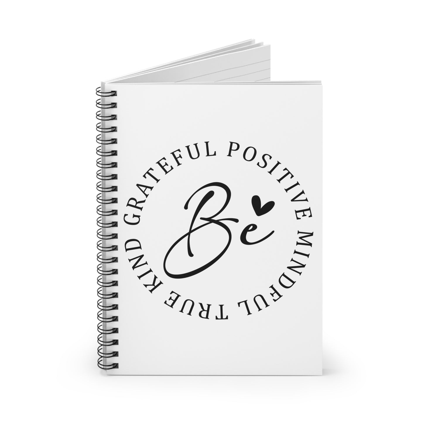 Be Positive Spiral Notebook, Grateful Mindfulness Journal, Motivational School Supplies, Inspirational Gift, Affirmation Notebook