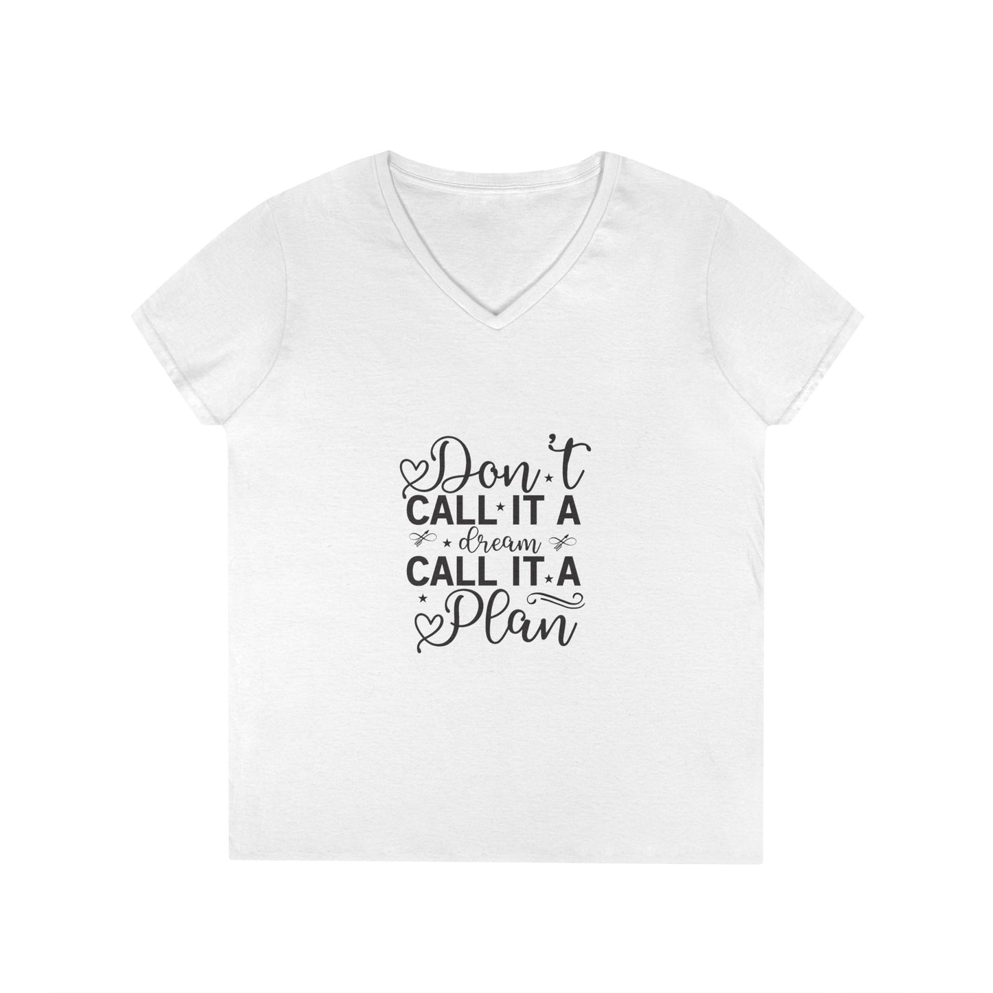 Motivational Quote Ladies' V-Neck T-Shirt, Inspirational Graphic Tee, Goal Setting Top, Positive Vibe Shirt, Women's Empowerment Clothing