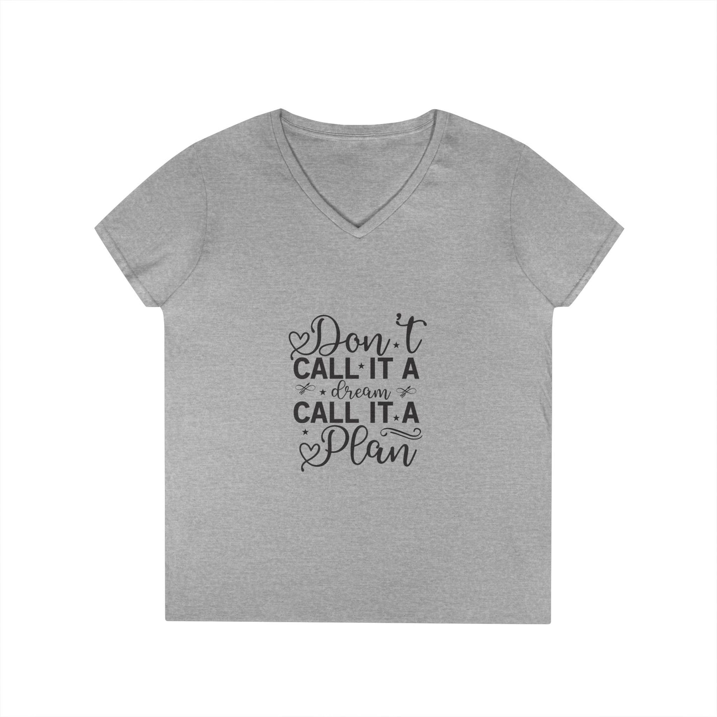 Motivational Quote Ladies' V-Neck T-Shirt, Inspirational Graphic Tee, Goal Setting Top, Positive Vibe Shirt, Women's Empowerment Clothing