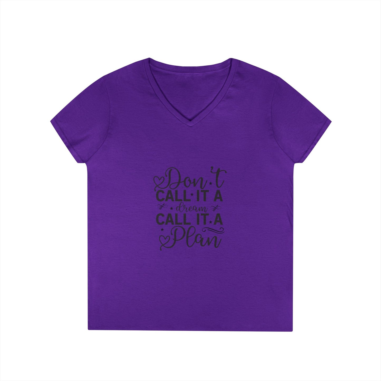 Motivational Quote Ladies' V-Neck T-Shirt, Inspirational Graphic Tee, Goal Setting Top, Positive Vibe Shirt, Women's Empowerment Clothing