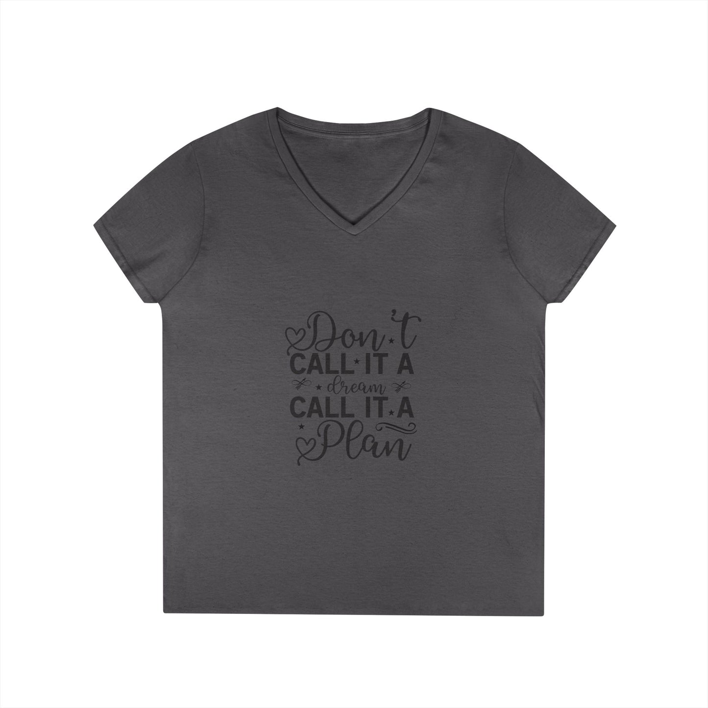 Motivational Quote Ladies' V-Neck T-Shirt, Inspirational Graphic Tee, Goal Setting Top, Positive Vibe Shirt, Women's Empowerment Clothing
